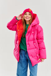 Alaska Orange Bliss double-sided winter jacket